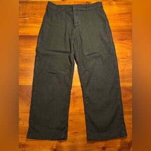 Frank & Eileen Womens Black Flax Kinsale Straight Leg Flat Front Chino Pant 6